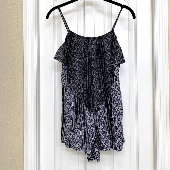 BCBGeneration Black & White Handkerchief Romper - Picture 1 of 5